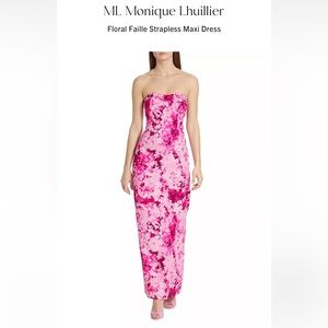 ML Monique Lhuillier
Floral Faille Strapless Maxi Dress.   SIZE USA 0